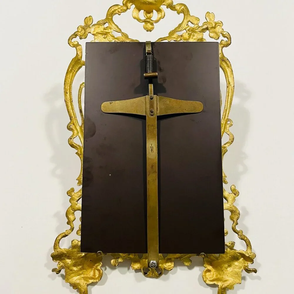 Rococo Style Gilded Brass Floral Decorated Ornate Mirror